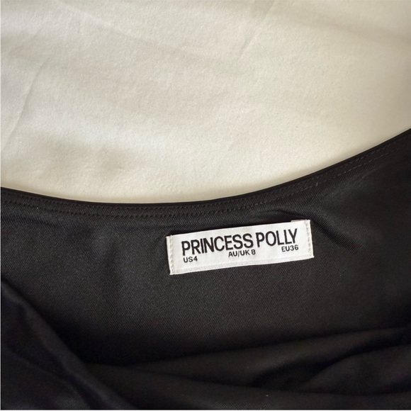 Black One-Shoulder Top with Floral Detail - Picture 2 of 4